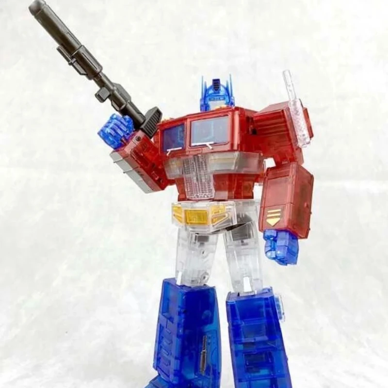 Transformowane zabawki MS-TOYS MS-01T 24cm przezroczysty OP dowódca robot samochodowy Model postaci rysunek oryginalne pudełko kolekcja prezent