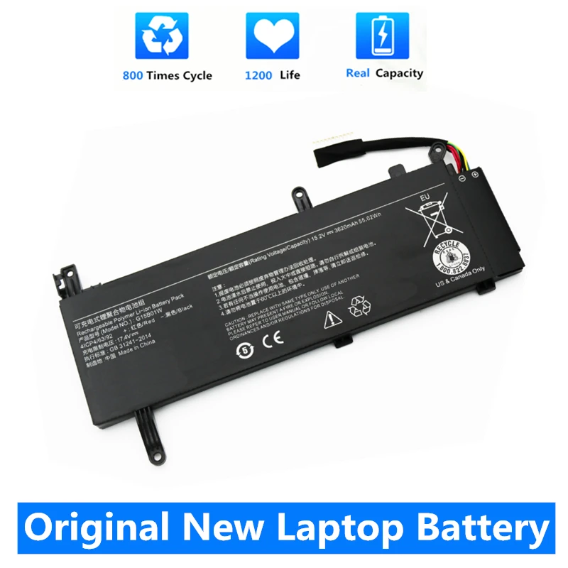 

CSMHY Original 3620mAh G15B01W Laptop Battery For Xiaomi Gaming Laptop 15.6'' i5 7300HQ GTX1050 GTX1060 1050Ti/1060 171502-A1