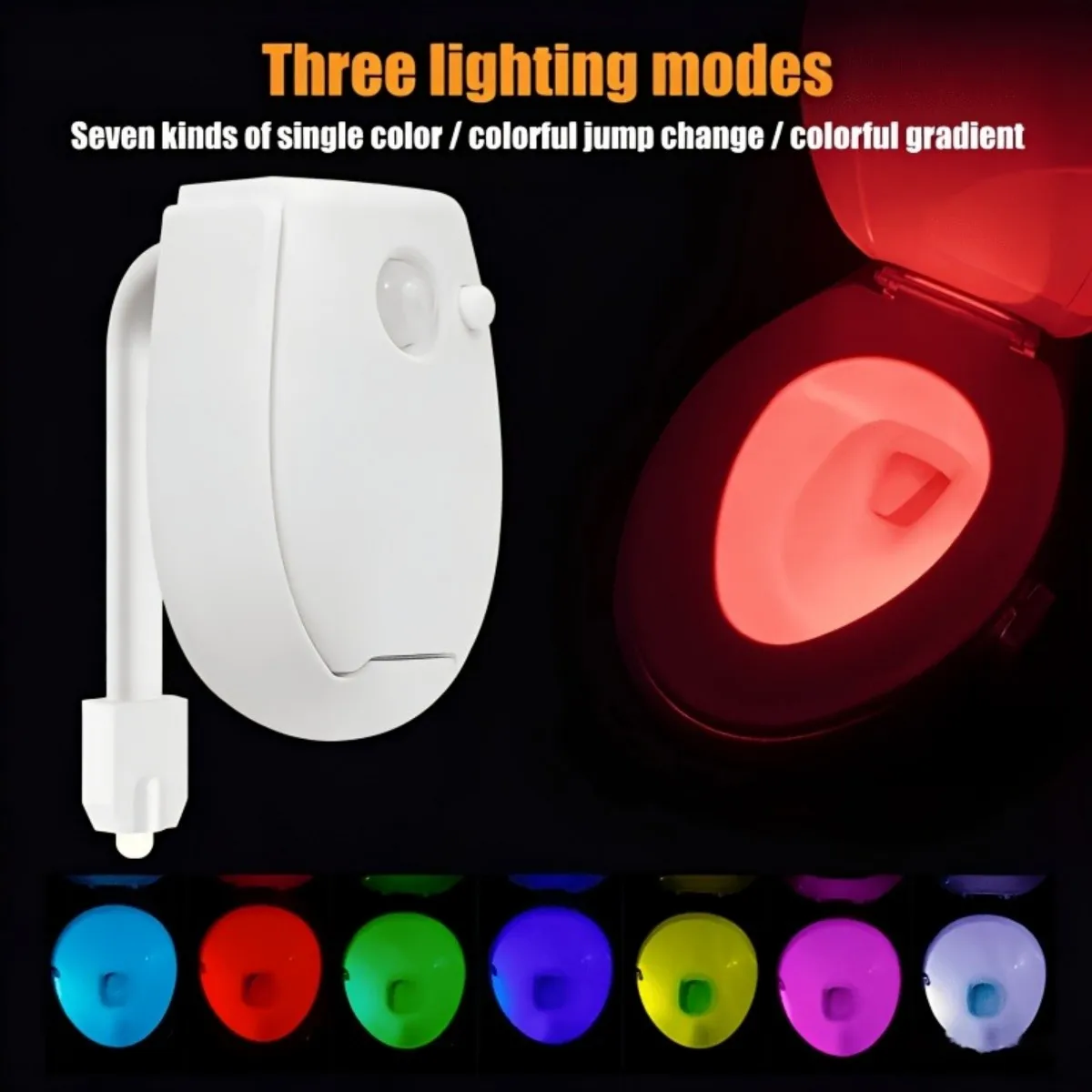 Intelligent Toilet Night Light with Human Body Sensing and Adjustable Dimming Function, Suitable for Bathrooms