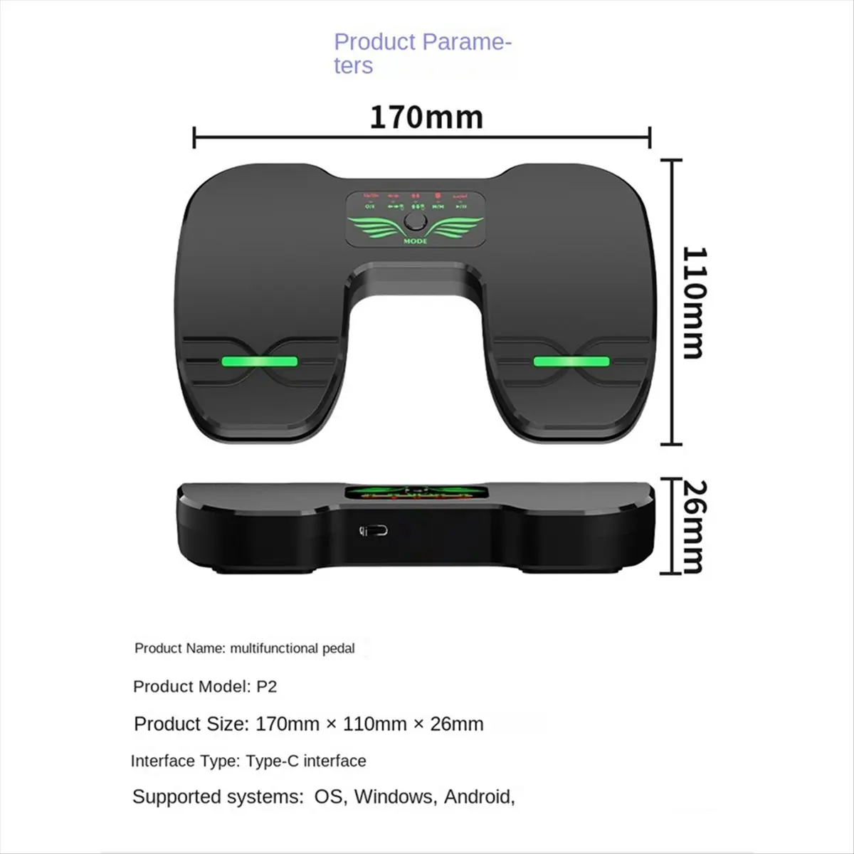 DT89 HOT Wireless Foot Pedal Double Switch Music Page Turner Silent Foot Pedal for Tablets Smartphones Rechargeable Anti-Skid
