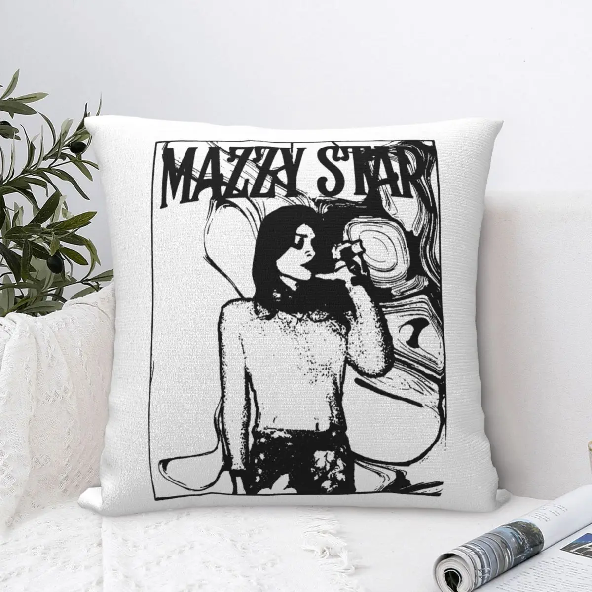 Vintage Rock Mazzy Star Pillow Case Music Cushion Cover Awesome Zippered Decor Pillowcover for Home 45*45cm