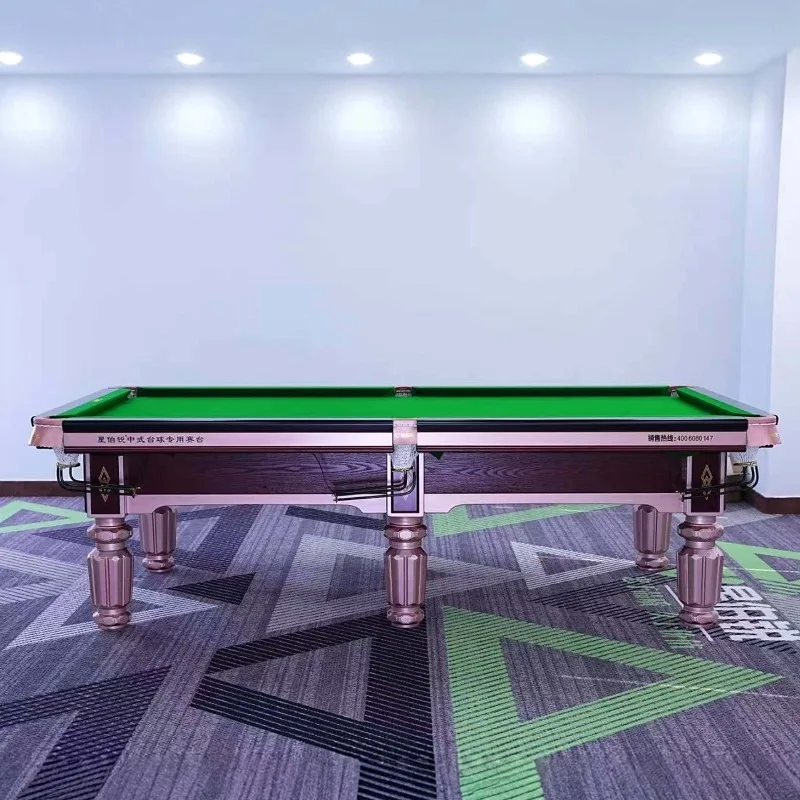 CustomizableTable Chinese Billiards with Sturdy Solid Wood Structure Pool Table