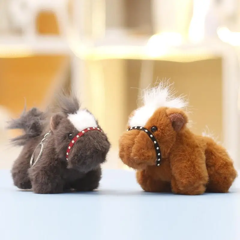 15 سنتيمتر الكرتون الحصان المفاتيح أفخم دمية لينة محشوة الكلب على ظهره حقيبة قلادة كيرينغ فتاة النساء هدية #3