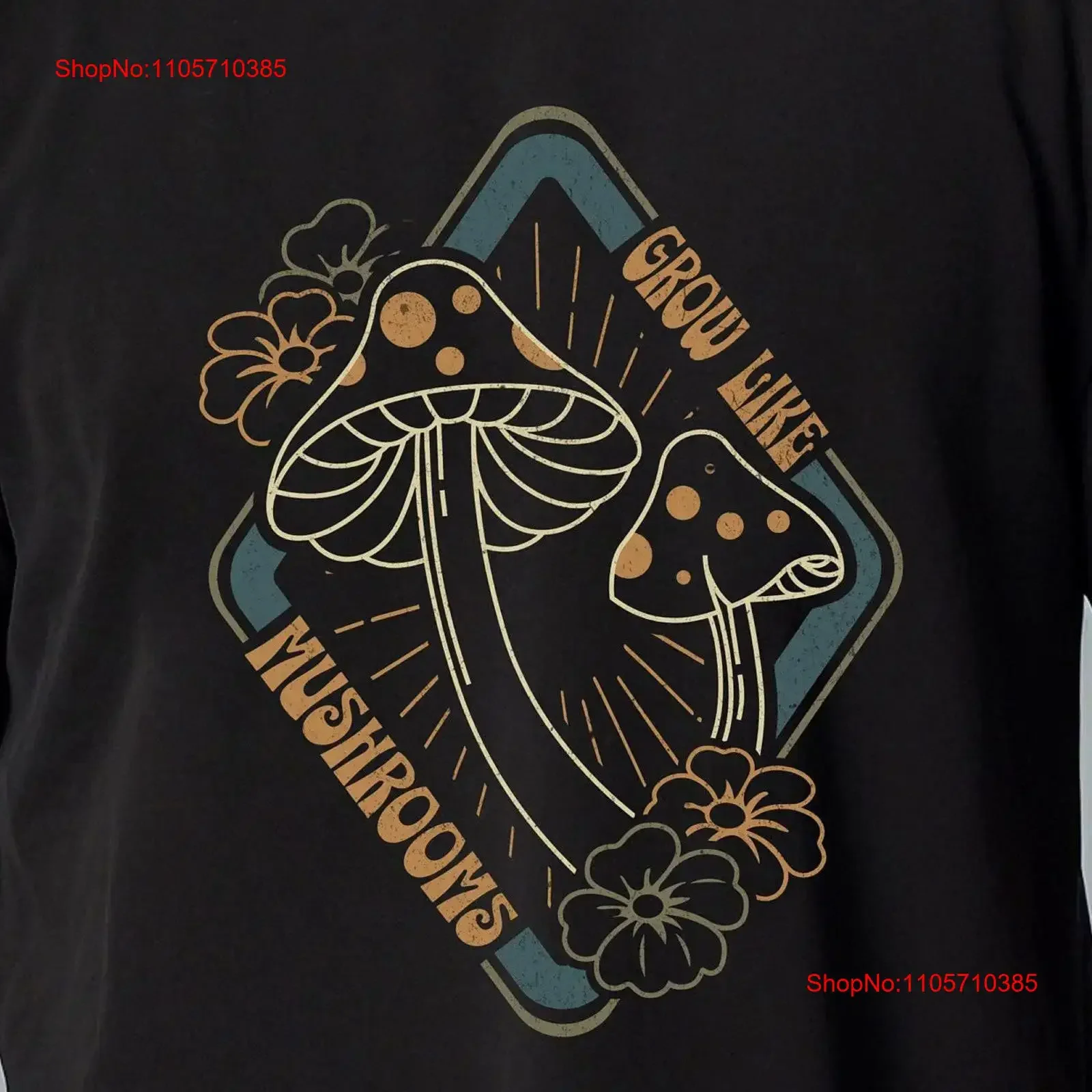Grow Like Mushrooms T Shirt Vintage Botanical Mushroom and Mycelium lover vintage Washed Stylish Casual streetwear Slightly