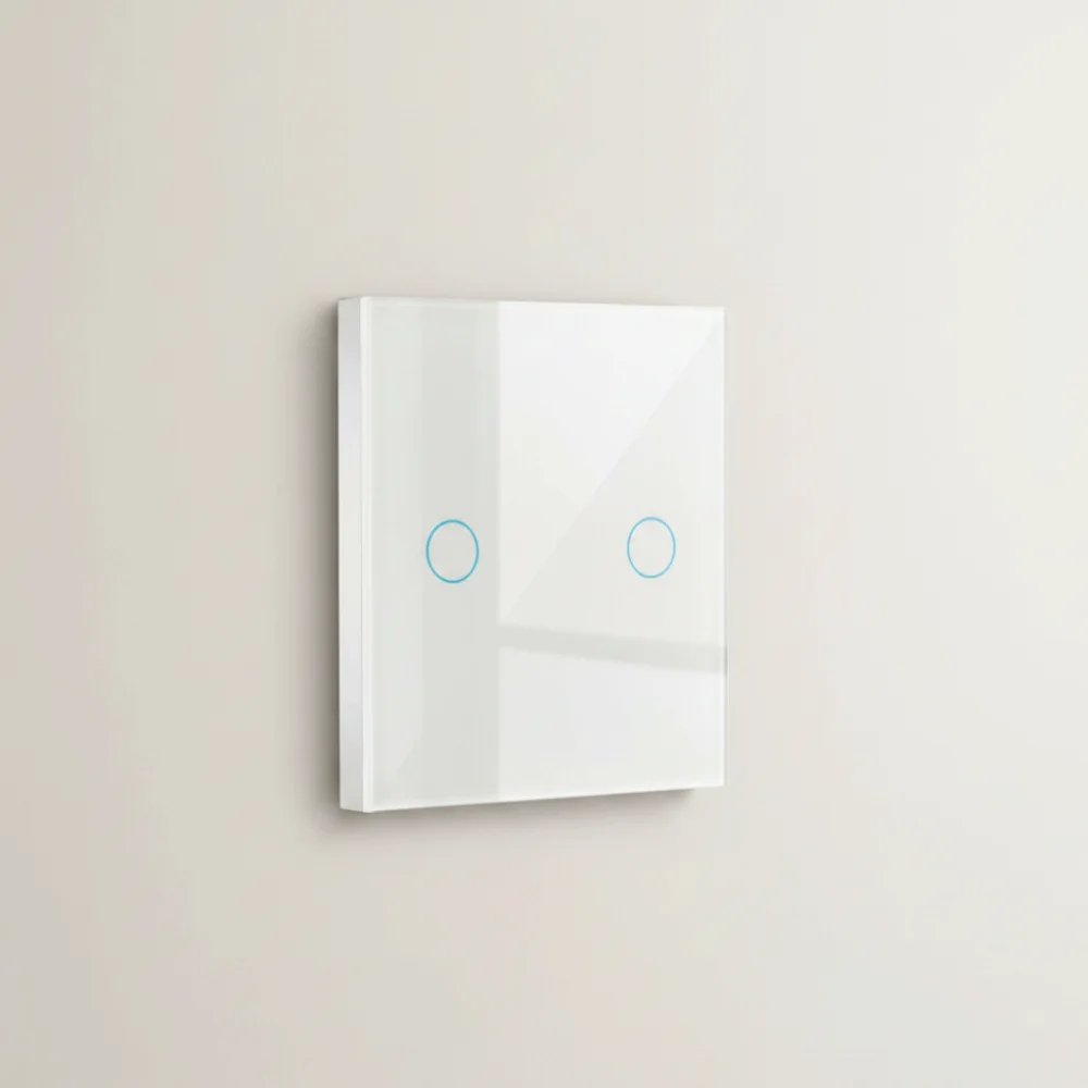 EU Standard Touch Sensor Switch Glass Panel 1/2/3 Gang Smart Switch LED Backlight No Neutral Wire Touch Panel Switch Smart Home