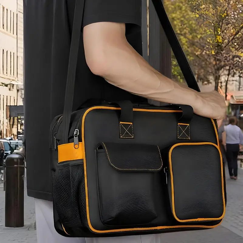Heavy-Duty Electrician Tool Bag Large Capacity Canvas Tool Bag Heavy-Duty Tool Tote Portable Tool Organizer Thickened Storage
