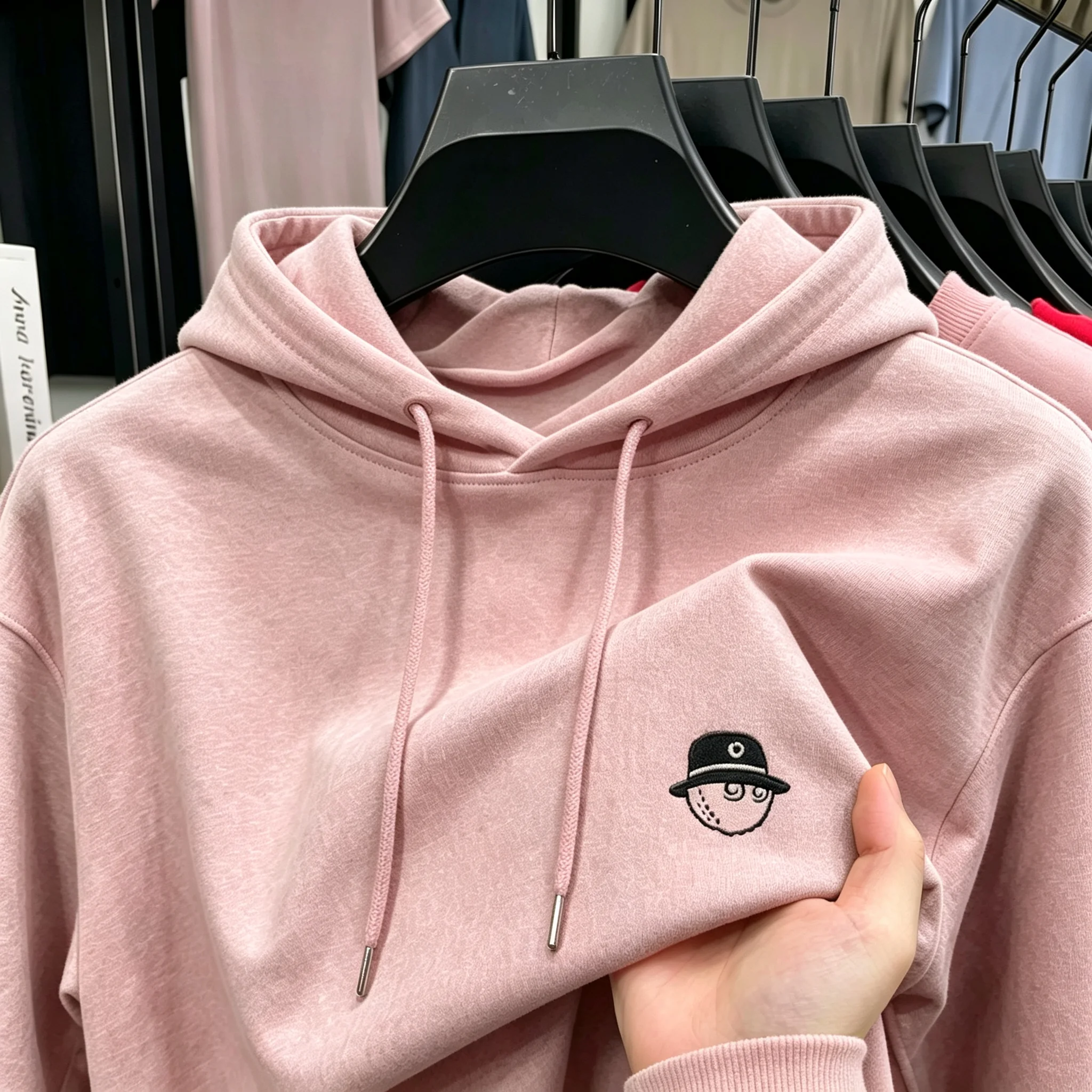 Hochwertiges Design-Marken-Hoodie für Herren mit langen Ärmeln - modische sportlich-lässige Herrenbekleidung - gesticktes Design – Detail 12