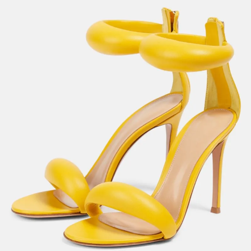 

SHOFOO Модные женские босоножки на высоком каблуке. Желтые кожаные сандалии. Высота каблука около 11 см. Летняя женская обувь. РАЗМЕР: 34-46