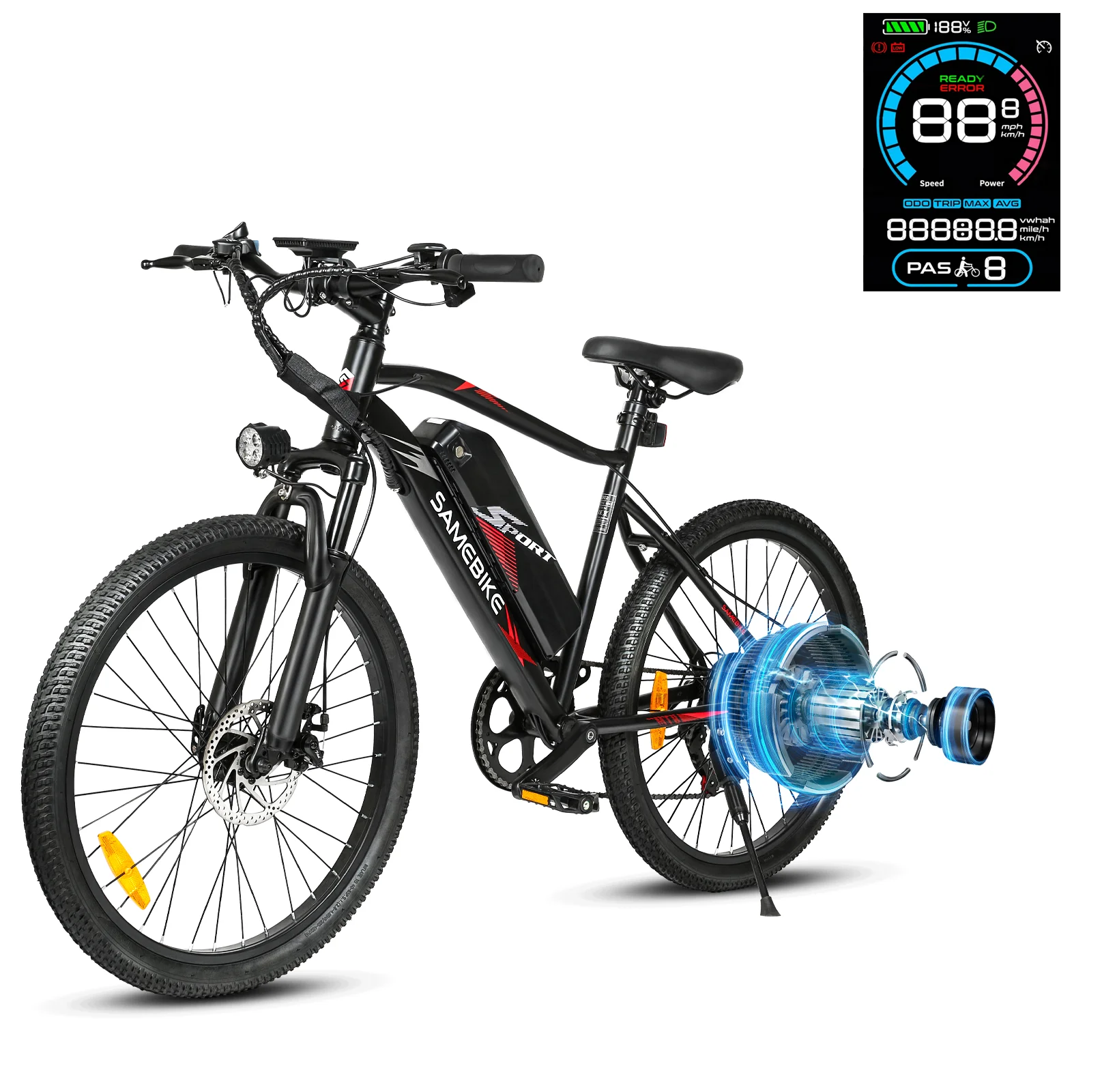 

SAMEBIKE EBE2 Electric Bike for Adults, 26" Folding E-Bike, 500W Motor, 36V Removable Battery, City Commuter Electric Bicycle