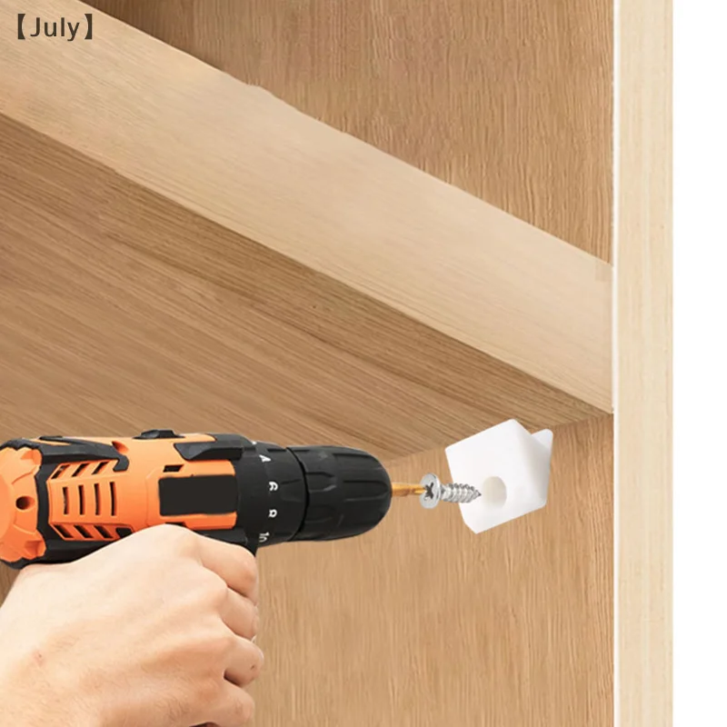 ❄Julyṁ100 pz Cunei per rammendare mobili Cassetto Fondo cadente Riparazione Staffa angolare fissa con viti autofilettanti