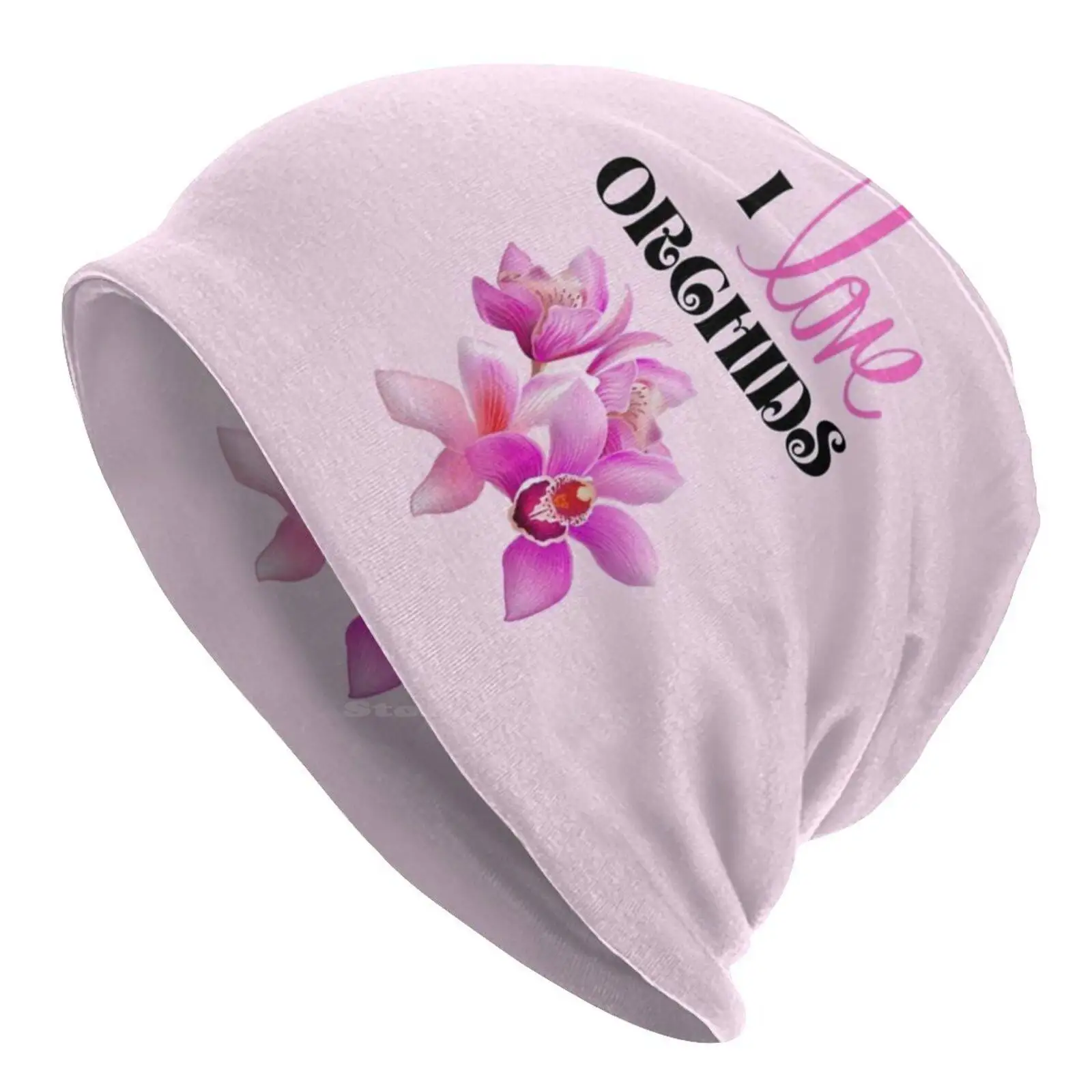 I Love Orchids Knitted Hat Warm Beanie Outdoor Caps Crazy Orchid Lady Orchid Lover Orchid Flower Funny Design Creative Colorful