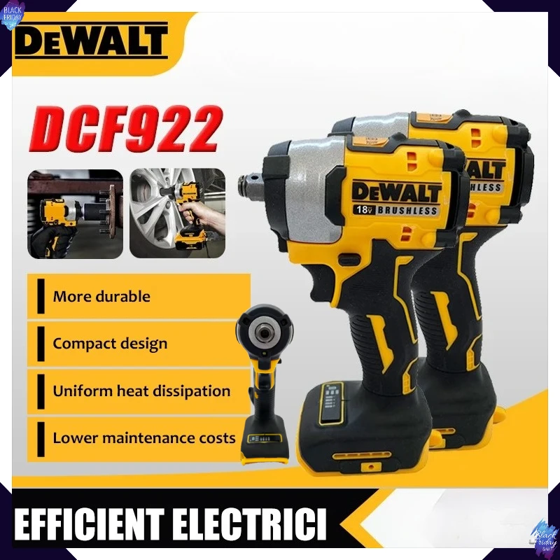 avvitatore-a-impulsi-elettrico-ricaricabile-dewalt-dcf922-alta-coppia-406nm-retromarcia-2500-rpm-utensile-elettrico-universale