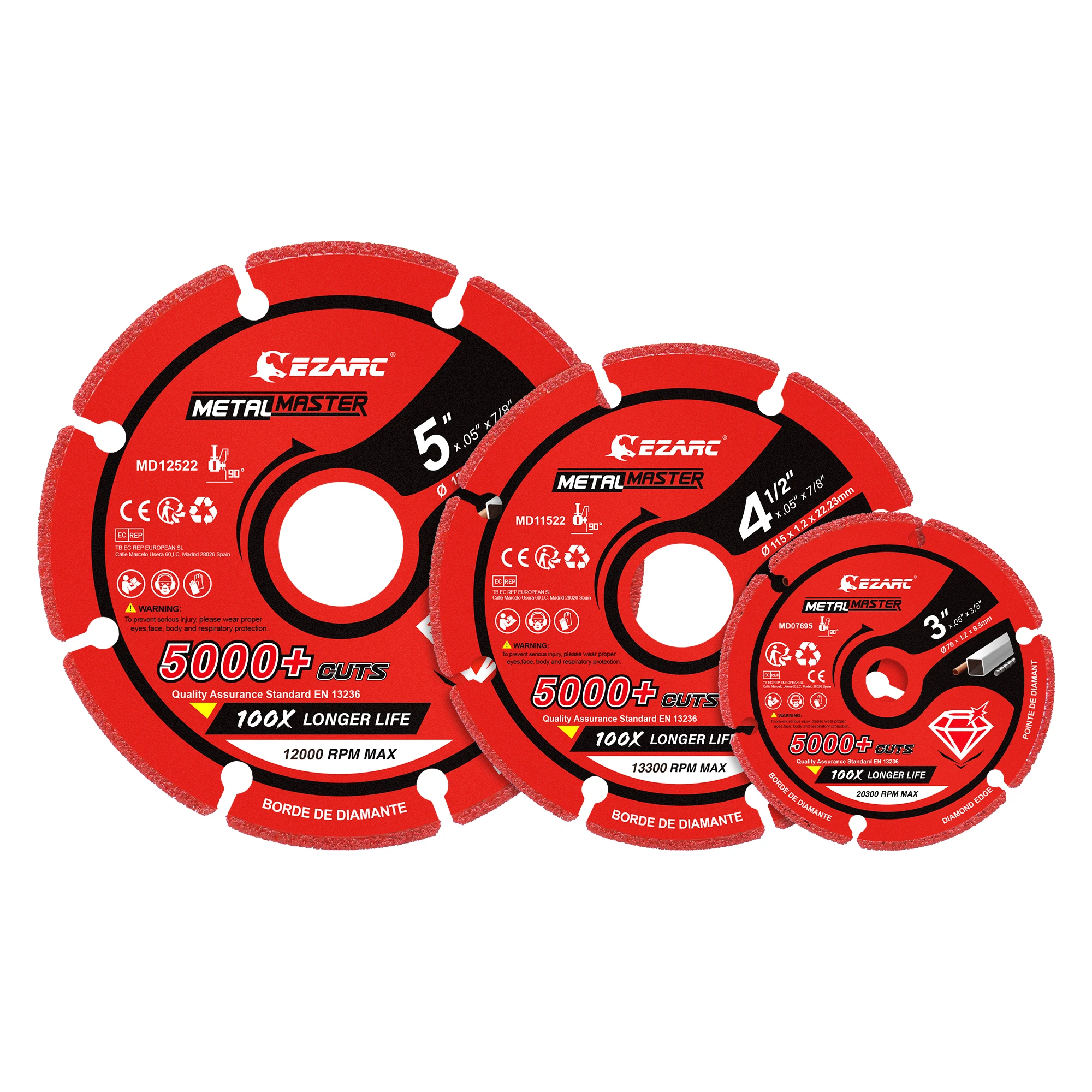EZARC Diamond Cutting Wheel for Metal, Cut Off Wheel with 5000+ Cuts on Rebar, Steel, Iron and INOX, Circular Saw Blades Tools