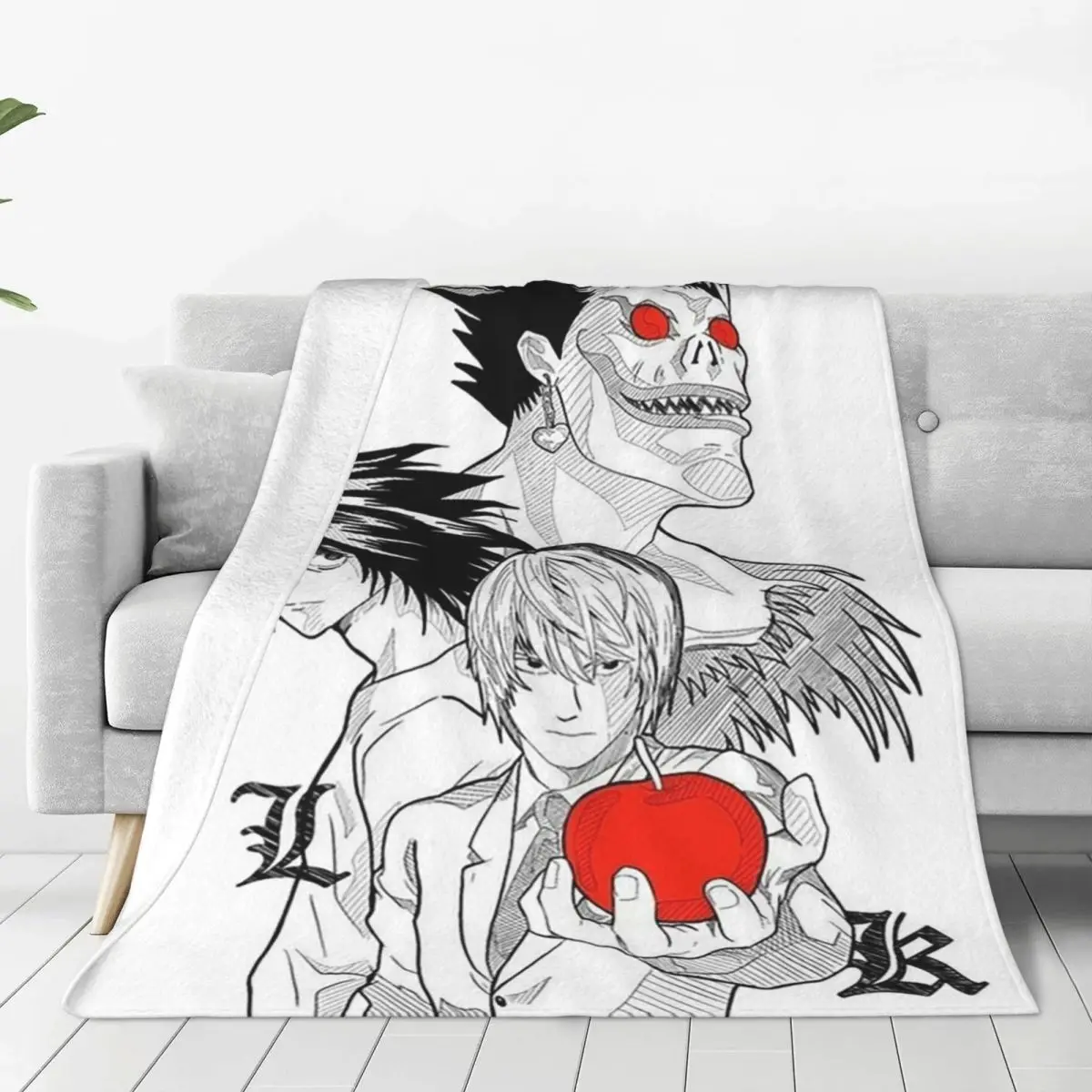 Death Book Death Note Anime Blanket Soft Warm Flannel Throw Blanket Cover for Bed Living room Picnic Travel Home Couch