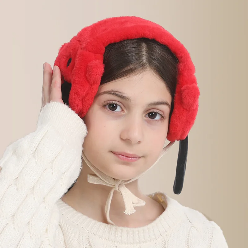 겨울용 미니소 악마 귀마개, 심플하고 다용도로 활용 가능한 겨울용 플러시 귀마개, 방풍 및 보온 기능을 갖춘 야외용 동파 방지 귀마개