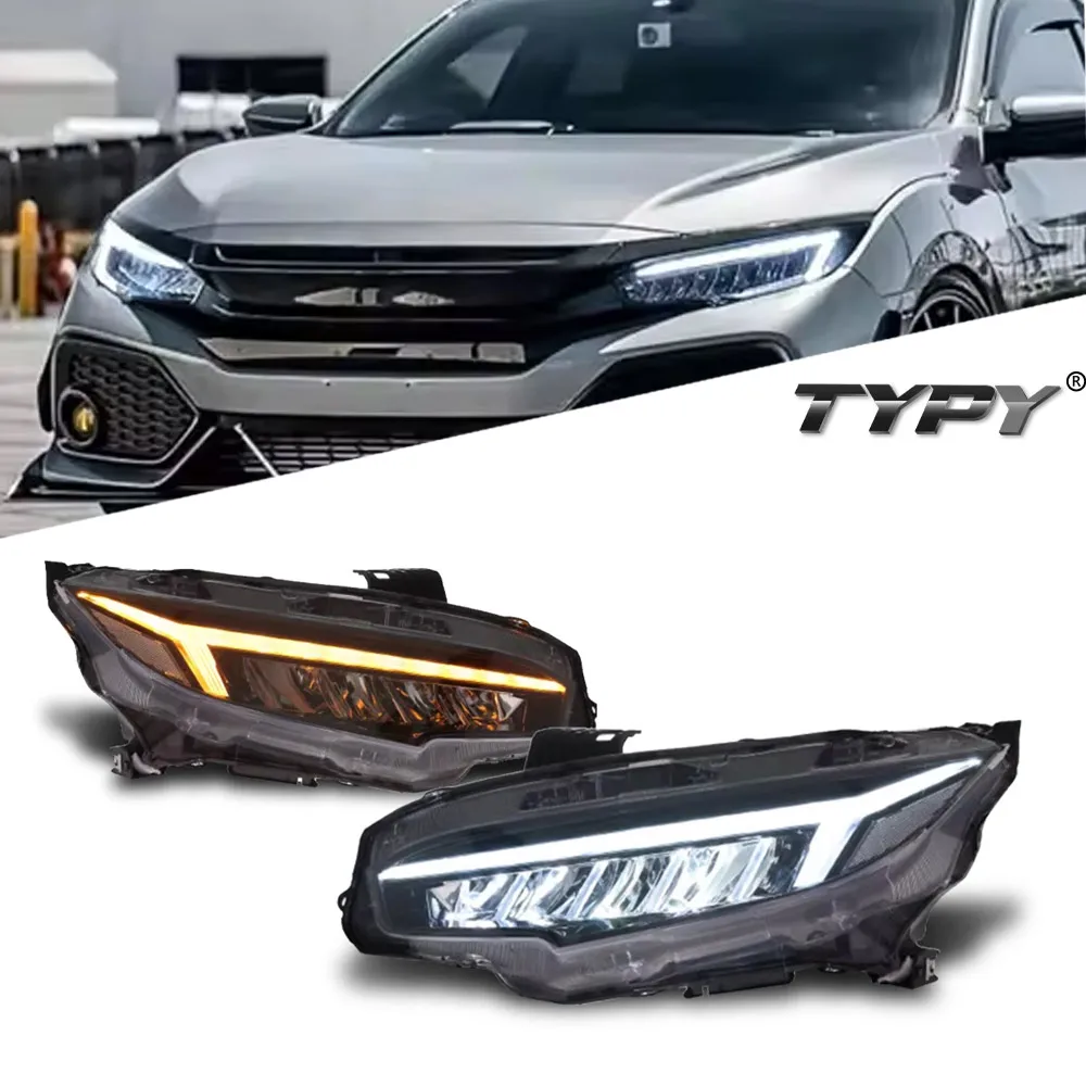 

Car HeadLamp For Honda Civic 10th Hatchback Sedan 2016-2022 Upgrade Modified to NEW Dynamic Turn Car LED HeadLamp Assembly