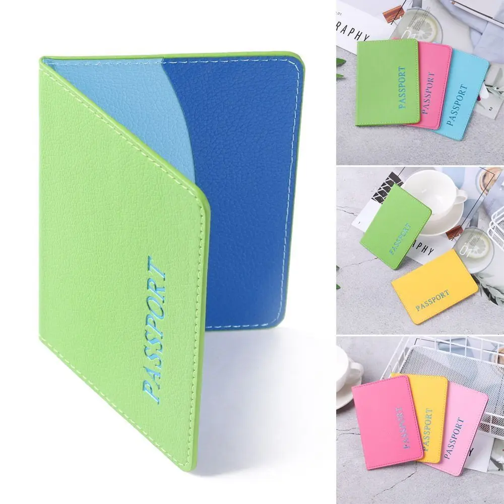 Portable PU Leather Travel Passport Holder Card Holders Ticket Holder Protector Case Cover