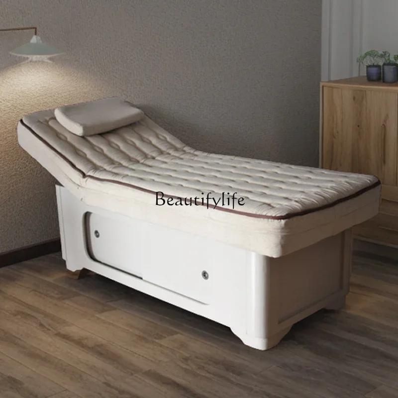 

ls 04Latex Facial Bed Beauty Salon Special Massage Massage Therapy Bed Lifting Electric Solid Wood