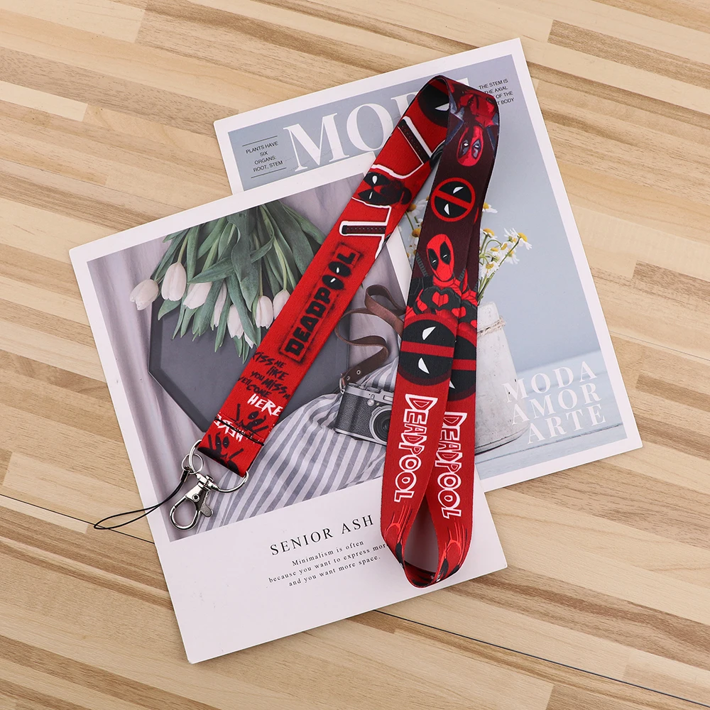 YQ977 Cool Anti-hero Man Keychain Lanyard Fashion Phone Strap ID Card Badge Holder Anime Cartoon Neck Strap Rope Key Cord Lariat
