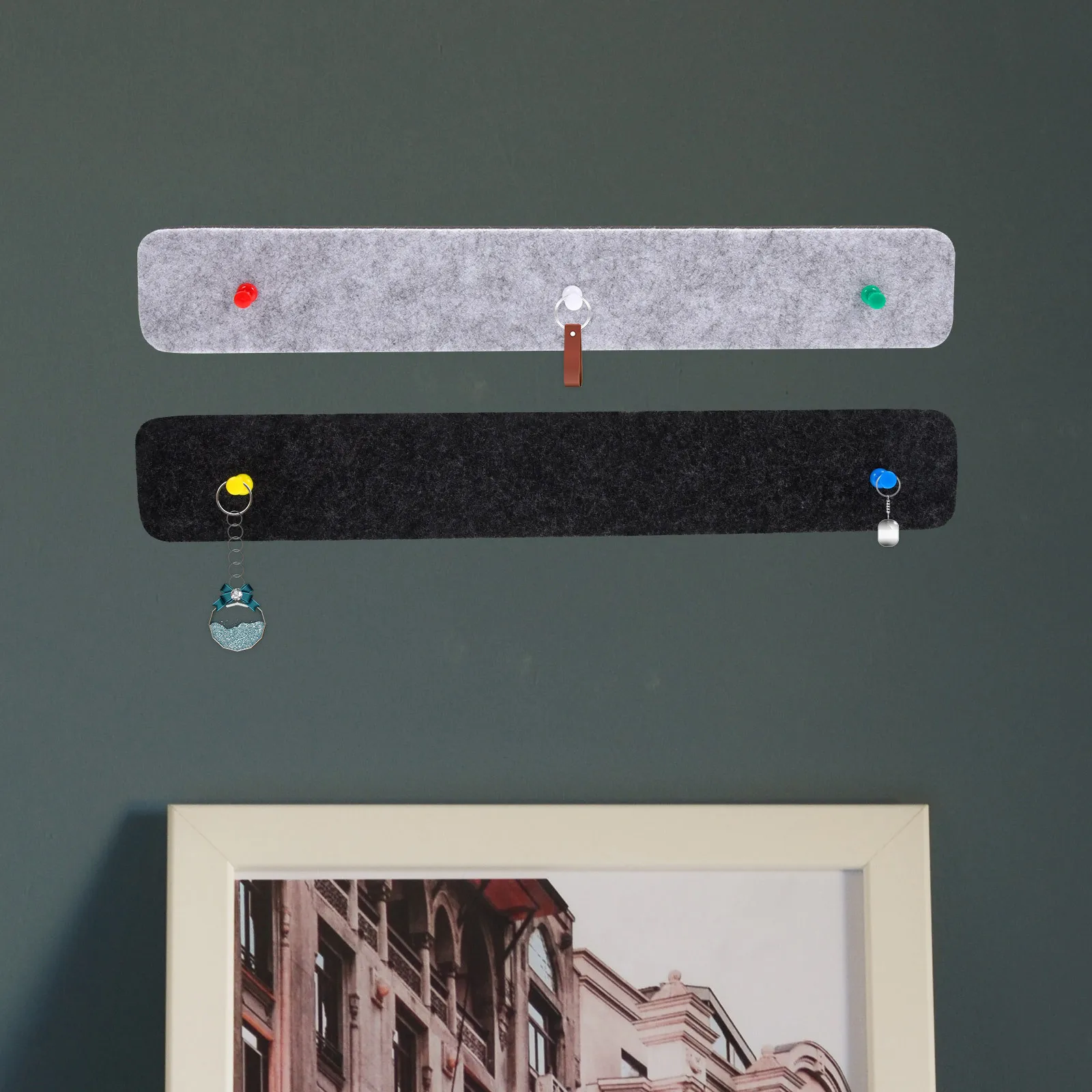 1 conjunto de tiras de quadro de avisos de feltro premium reutilizáveis, não danificando, placa de planejador pegajosa de parede para trabalho, programação de vida, rastreamento pequeno