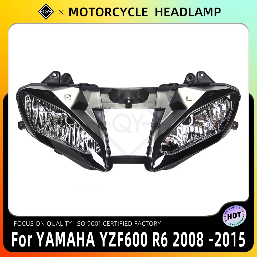 PKQ Motorcycle Headlight Headlamp Head Light Lamp Assembly For YAMAHA YZF-R6 YZF 600 R6 2008 2009 2010 2011 2012 2013 2014 2015 