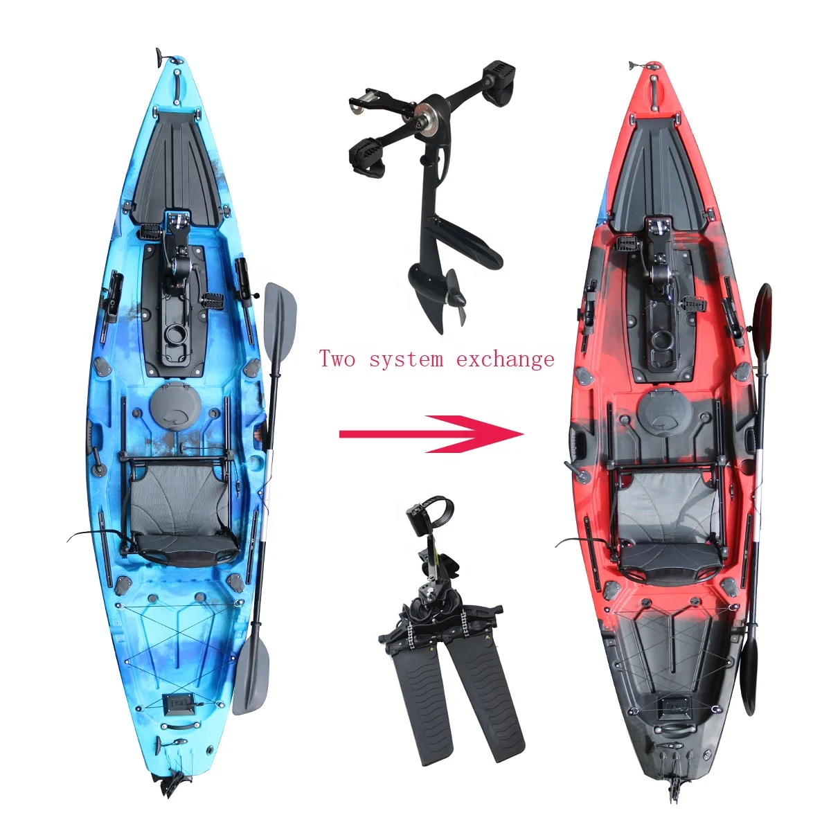 2023  Newest 12ft Kayak Flap Pedal Propeller Pedal System, Racing Fishing Kayak