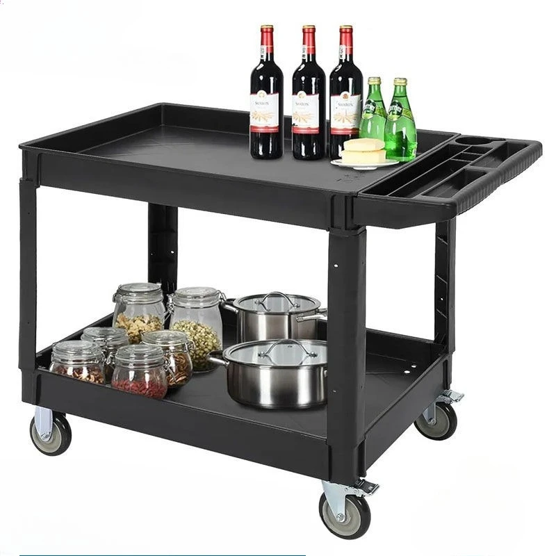 

Load-bearing 250kg large dining cart, hotel trolley, thickened trolley for collecting bowls and placing vegetables