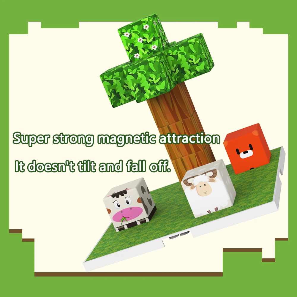 لوحة قاعدة مغناطيسية عالم مغناطيسي بنة كتلة مغناطيسية متنوعة تتطابق مع ألعاب ألغاز مغناطيسية للأولاد والبنات