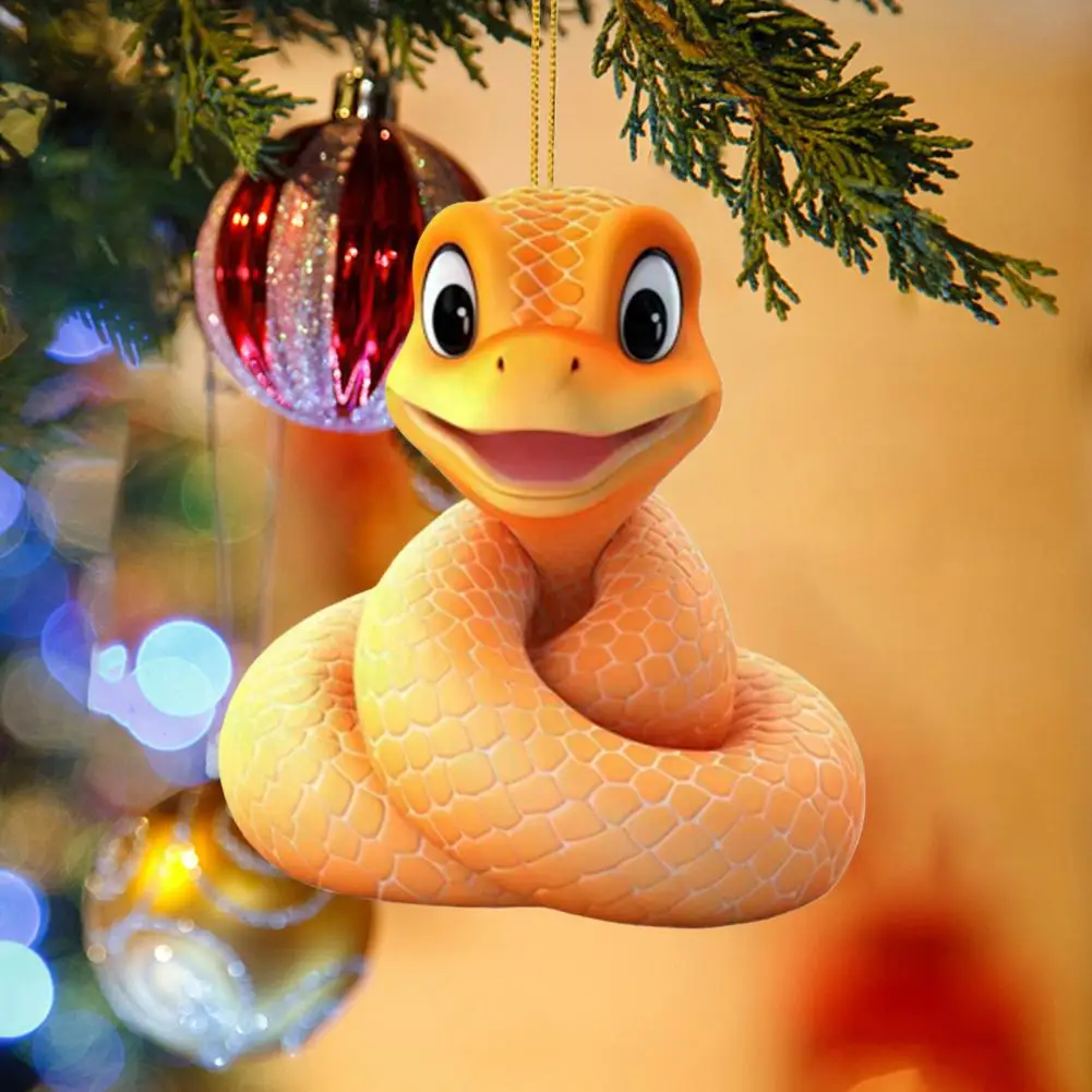 Snake Baby Ornament Unique Snake Wall Decor Snake Pendant Acrylic Keychain Decoration for Car Backpack Xmas Tree Fun Charm