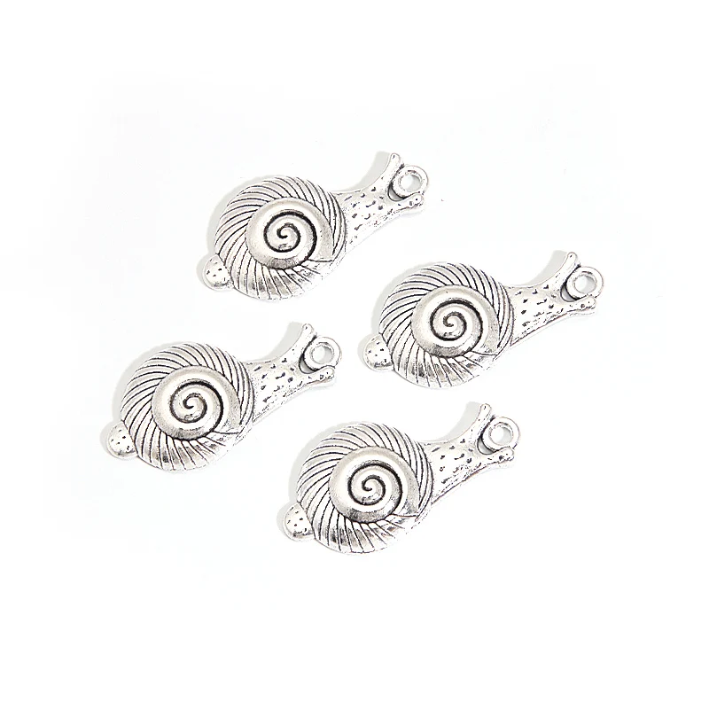 20pcs Back Of Snail Animal Charms Natural Silver Color Pendant For Necklace Making DIY Jewelry Findings