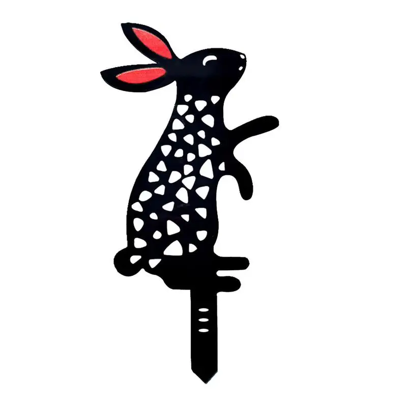 2D อะคริลิคกระต่าย Stake รูปแบบ Silhouette สัตว์ที่สมจริง Yard Art Bunny รูปปั้นตกแต่งกลางแจ้งสำหรับสนามหญ้าลานสวน
