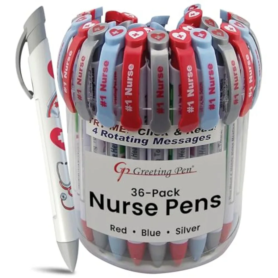 

Nurse Appreciation Set with Uplifting Rotating Messages Cute Bulk pen for Nurses Nursing Students RN Office or Graduation Multi