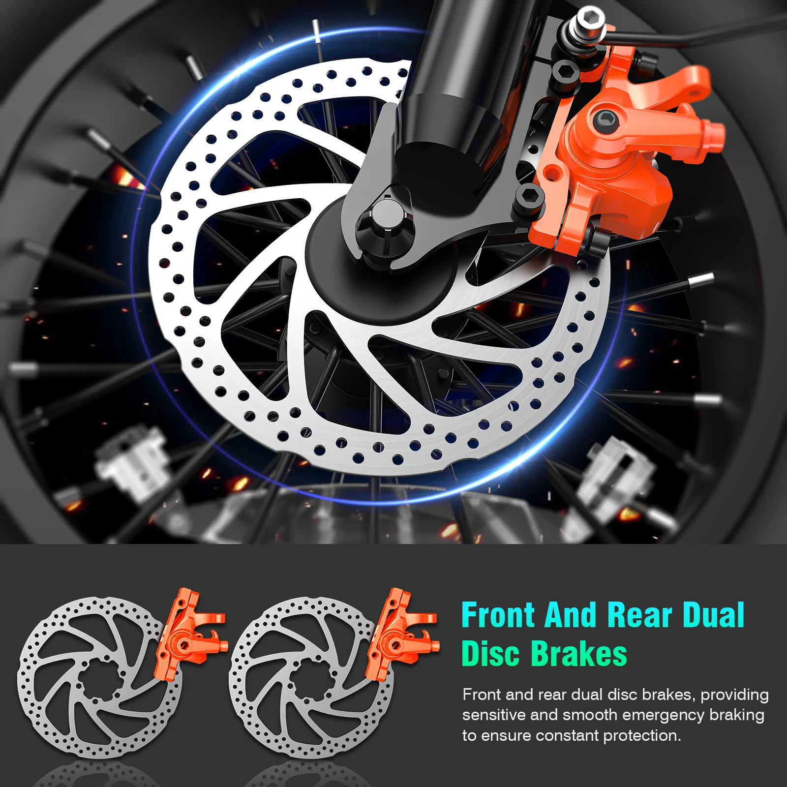 Motocicleta Elétrica Todo-Terreno de 1200W, Bicicleta Elétrica de Terra para Adultos 48V18Ah, 28MPH, 5 Velocidades Variáveis, Capacidade de Carga de 500LBS