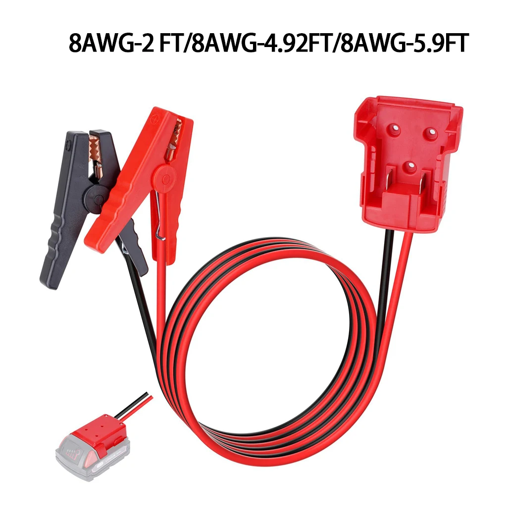 

Зажимы для соединительного кабеля 5,9 фута с адаптером для аккумулятора с силовым колесом Портативная перемычка для аккумулятора Адаптер для стартовых кабелей для электроинструмента