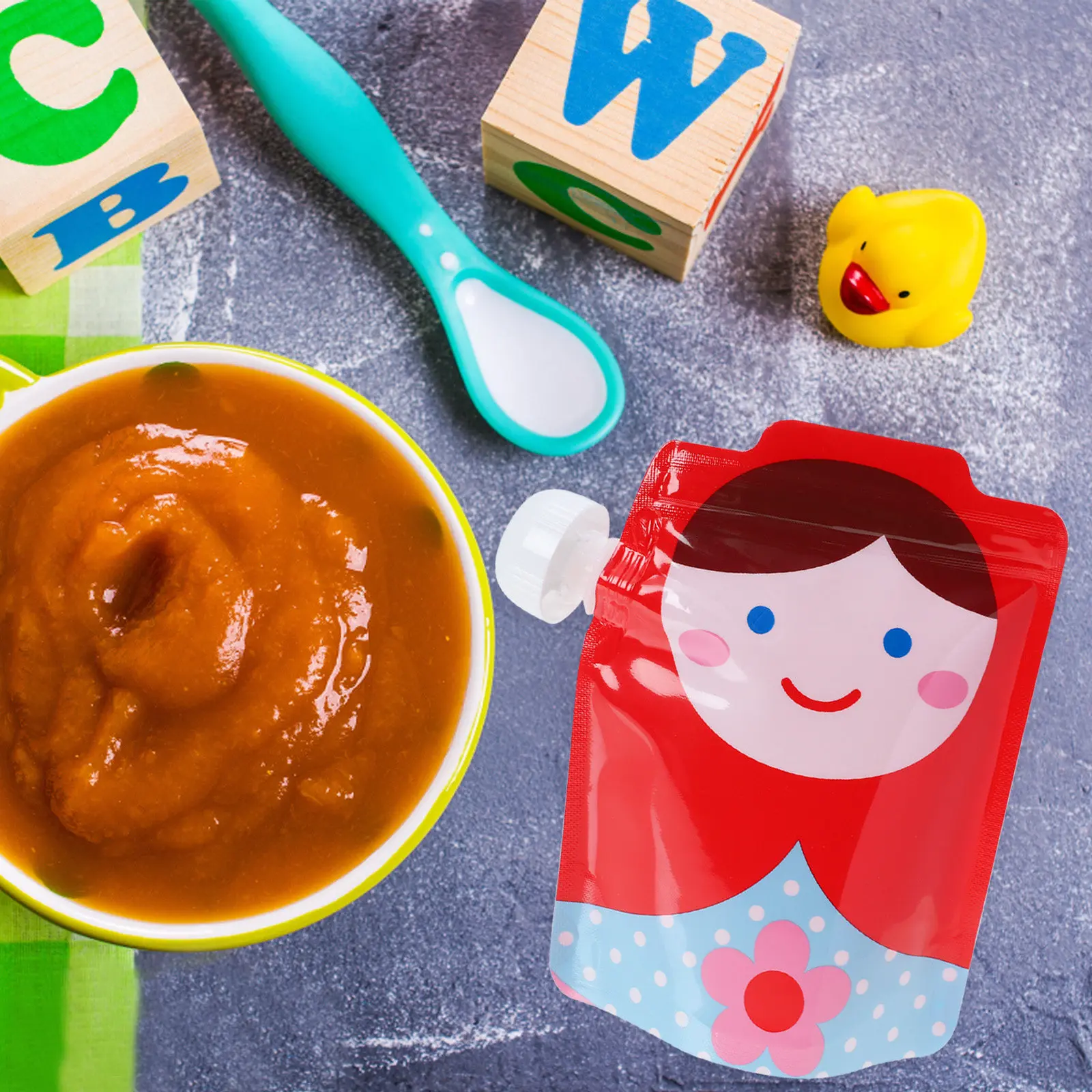 Baby Food Reusable Pouches - Paquete de 5 Bolsas Reutilizables para