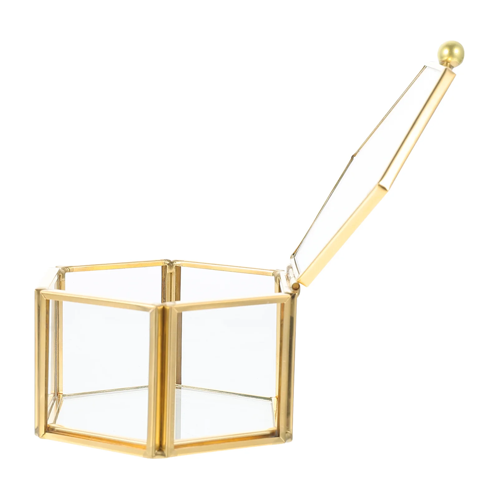 

1Pcs Clear Hexagon Shaped Jewelry Box Simple Storage Container for Small Accessories Organizing Home Decor Display Holder Case