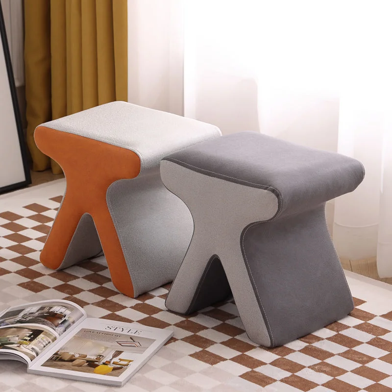 

Shoes Changing Stool Doorway Living Room Creative Technology Cloth Short Stool Nordic Light Luxury Dressing Room Small Stools