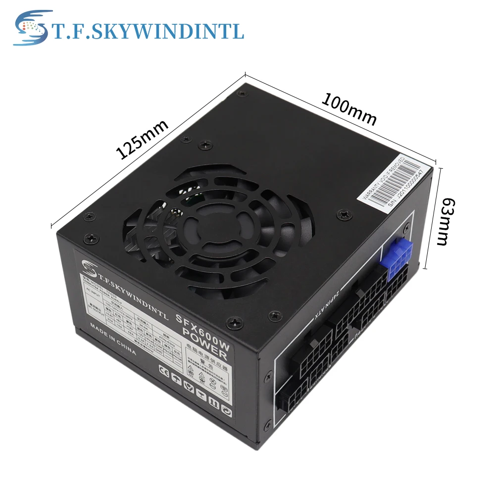 Imagem -05 - Fonte de Alimentação para pc Sfx Mini Itx Case Totalmente Modular 80 Mais Psu Ouro Ventilador Silencioso Fdb Mini Solução Itx Sfx 12v Micro Atx Psu 600w