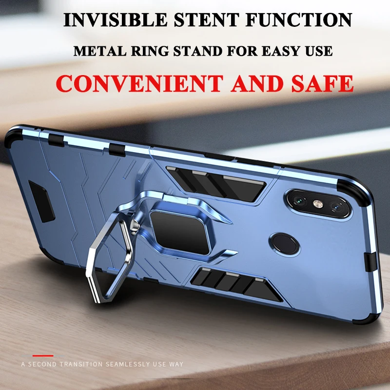 Armor Case For Xiaomi Mi Max 3 Mix 2 2s Max3 Shockproof Ring Stand Back Coque for Poco M6 X6 F6 Pro X 6 X6Pro Phone Cover