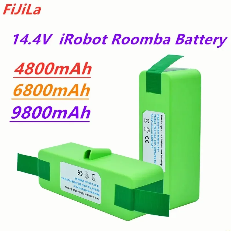 

14.4V 4.8Ah/6.8Ah/9.8Ah/ Lithium Rechargeable Battery For iRobot Roomba 500 600 700 800 Series 560 620 650 700 770 780 880