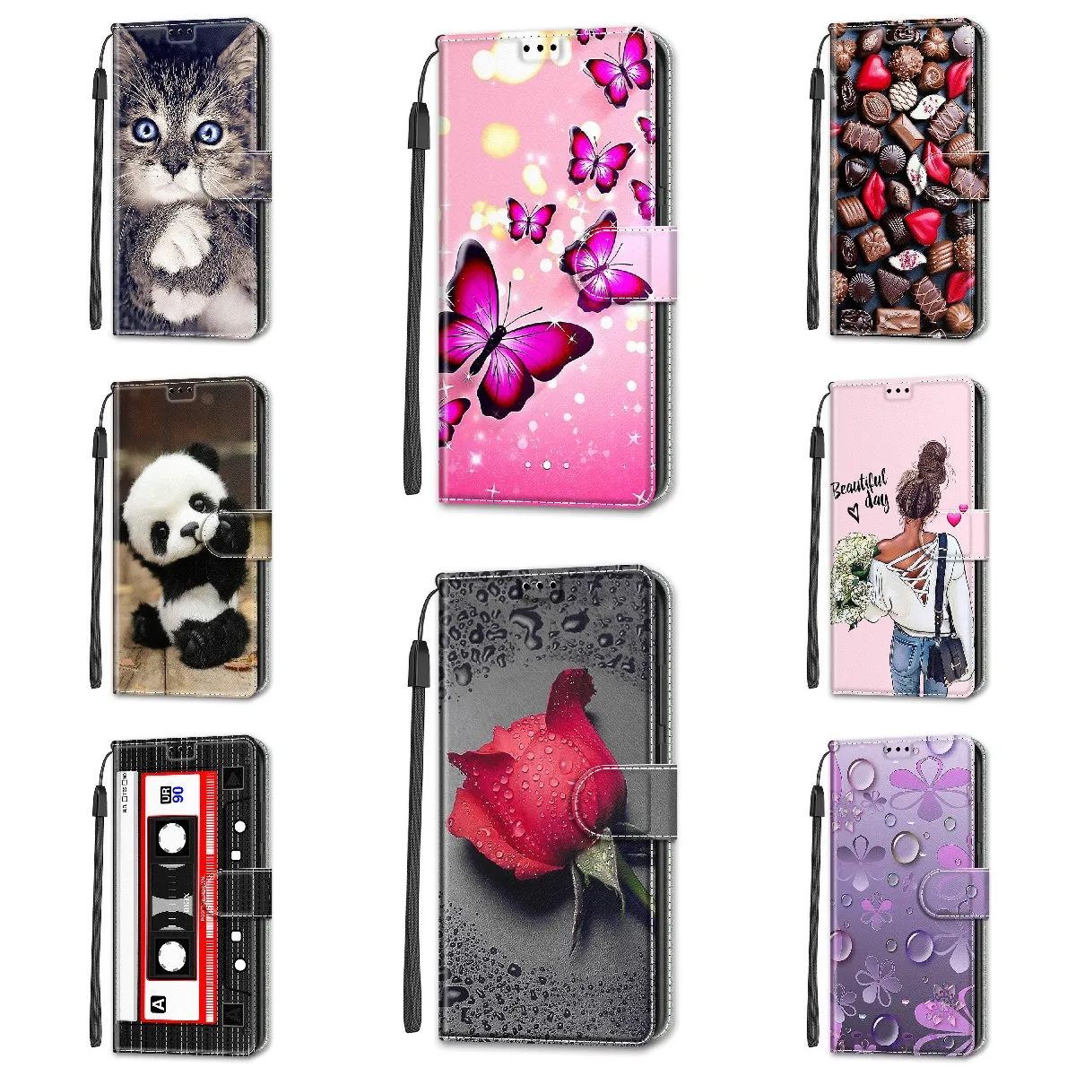 ASUS Zenfone 8 ZS590KS 5G Case For ASUS Zenfone 9 Case Cute Painted Flip Phone Stand