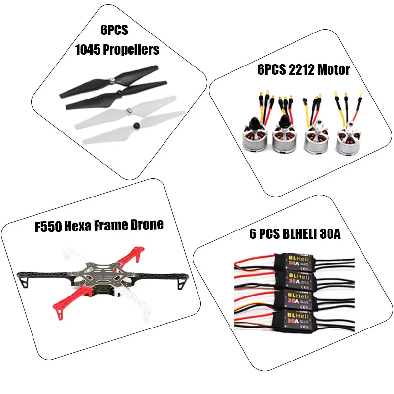 Angeltoy Plastic 550 6-Axis Rack Drone Kit Ardupilot quadcopter Blheli 30A ESC 2212 Motor 2.4.8 Flight Control Ardupilot