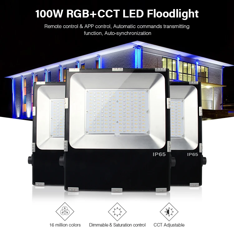 

Miboxer 100W RGB+CCT LED Floodlight FUTT07 IP65 Waterproof LED Outdoor Lighting compatible FUT089/FUT092/B8 Remote controller