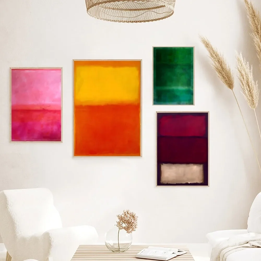1pc Modern Abstract Scandinavian Series Canvas Wall Art Poster, Frameless Abstract Prints for Living Room and Bedroom Decortions