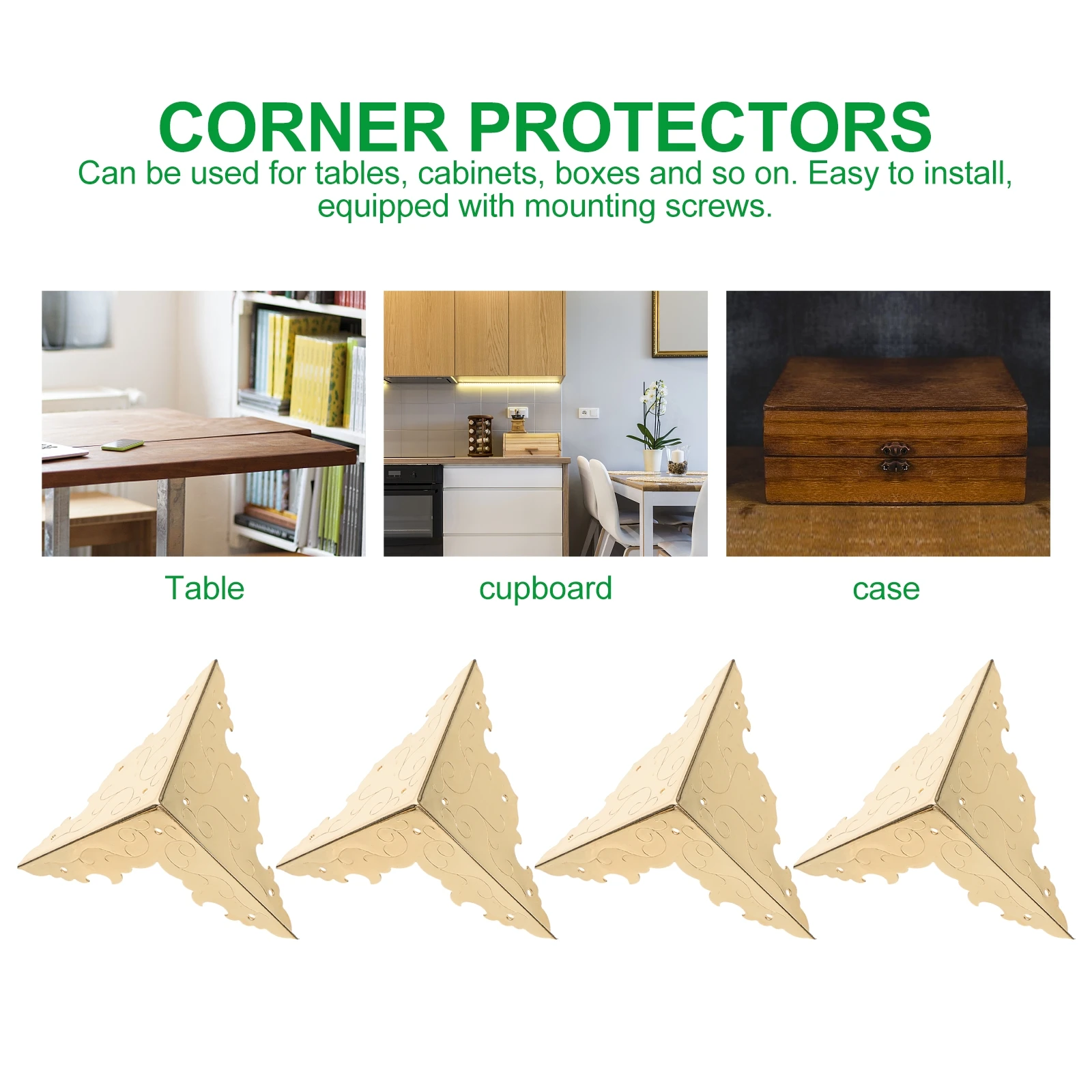 

Brass Angle Guard Corner Protector Iron Protectors Furniture Hardwares Cornerd Child Jewelry Case