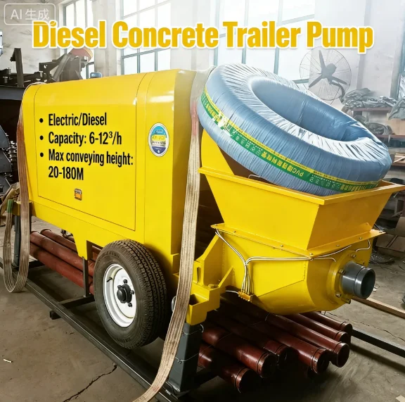 

YG Customized Diesel Engine Trailer Concrete Pump Truck Model Toys Mobile Concrete Mixer With Pump/Mobile Concrete Pumps/Diesel