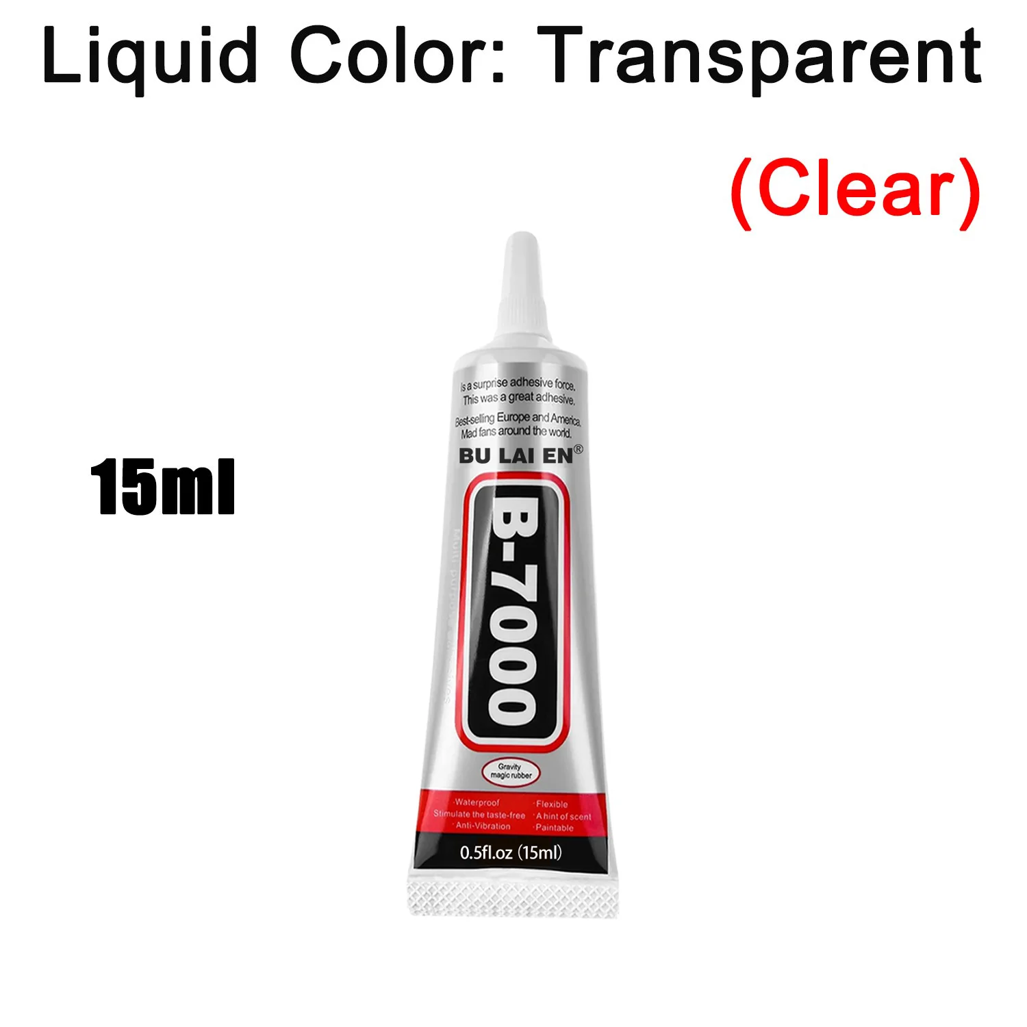 JXVX Telefoonschermreparatielijm Clear B-7000 & Black T-7000 Lijm 15 ml/50 ml/110 ml, sieradenknutselen, waterdichte sneldrogende hars, extra sterke lijm.