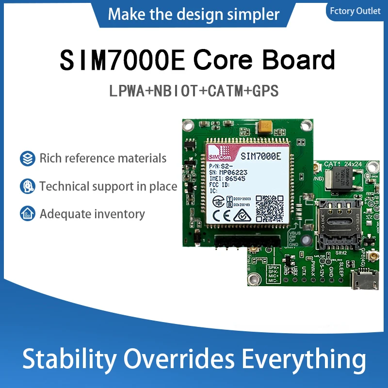 SIM7000E Core Board Development SIMCOM LPWA module Module GSM+NBIOT+CATM Modem Single-row needle board Europe/Middle East/Africa