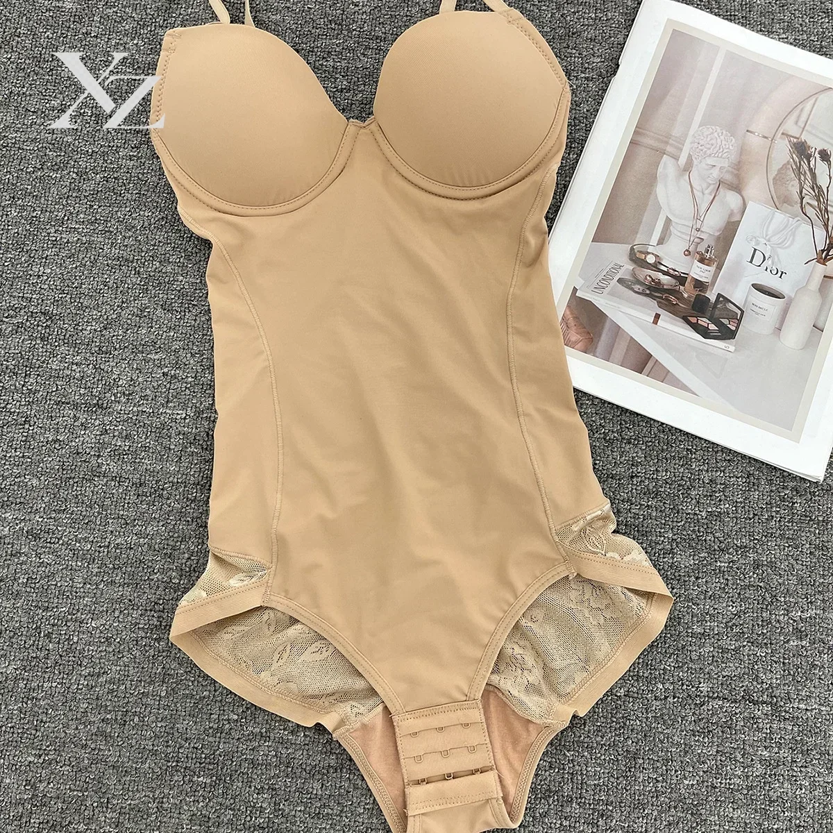 Hot Sale Enhanced Version Postpartum Shapewear Bodysuit with Bra Lace Seamless Full Coverage Underbust Control for Women