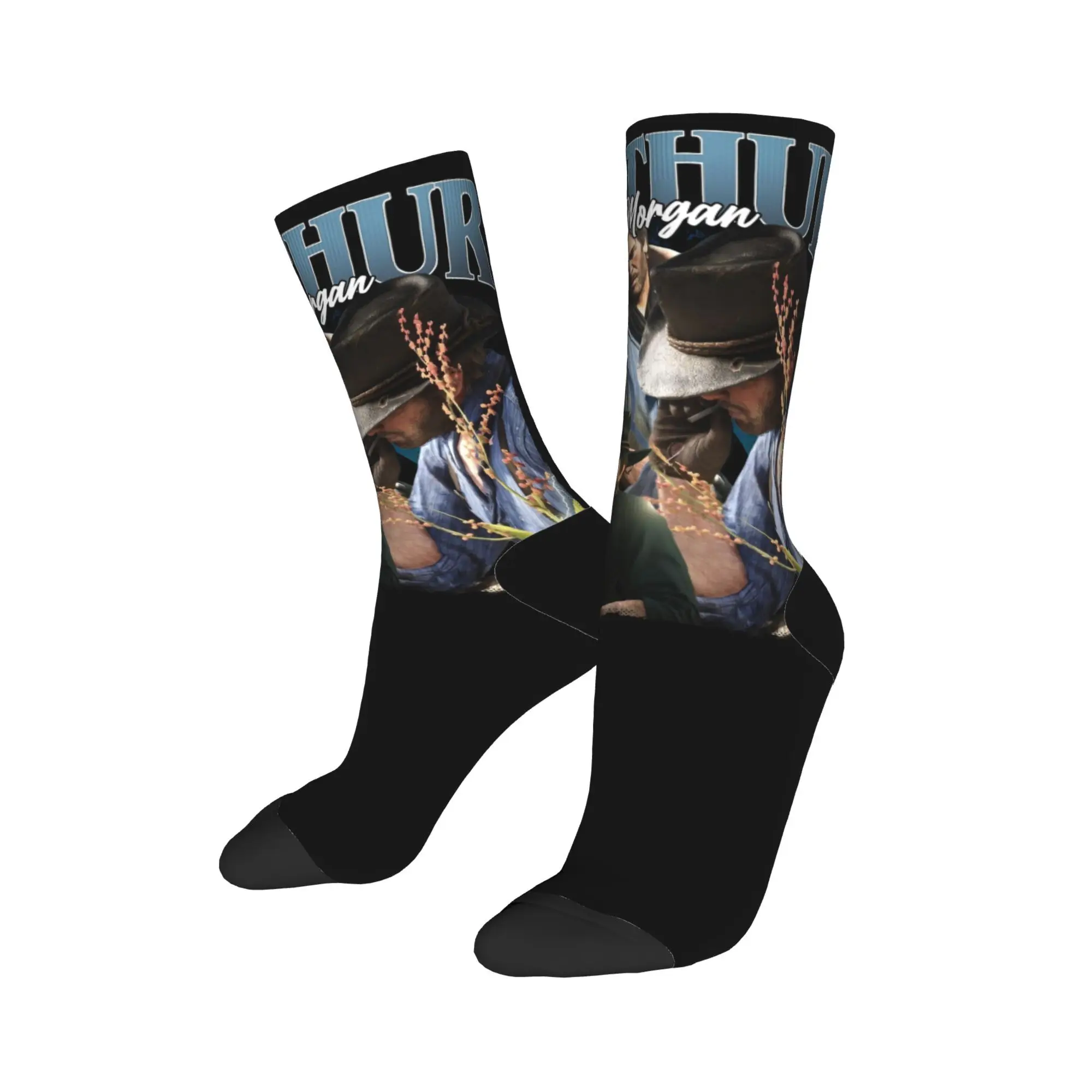

Fashion Arthur Morgan Reds Deads Redemptions Soccer Socks Polyester Long Socks for Unisex Breathable